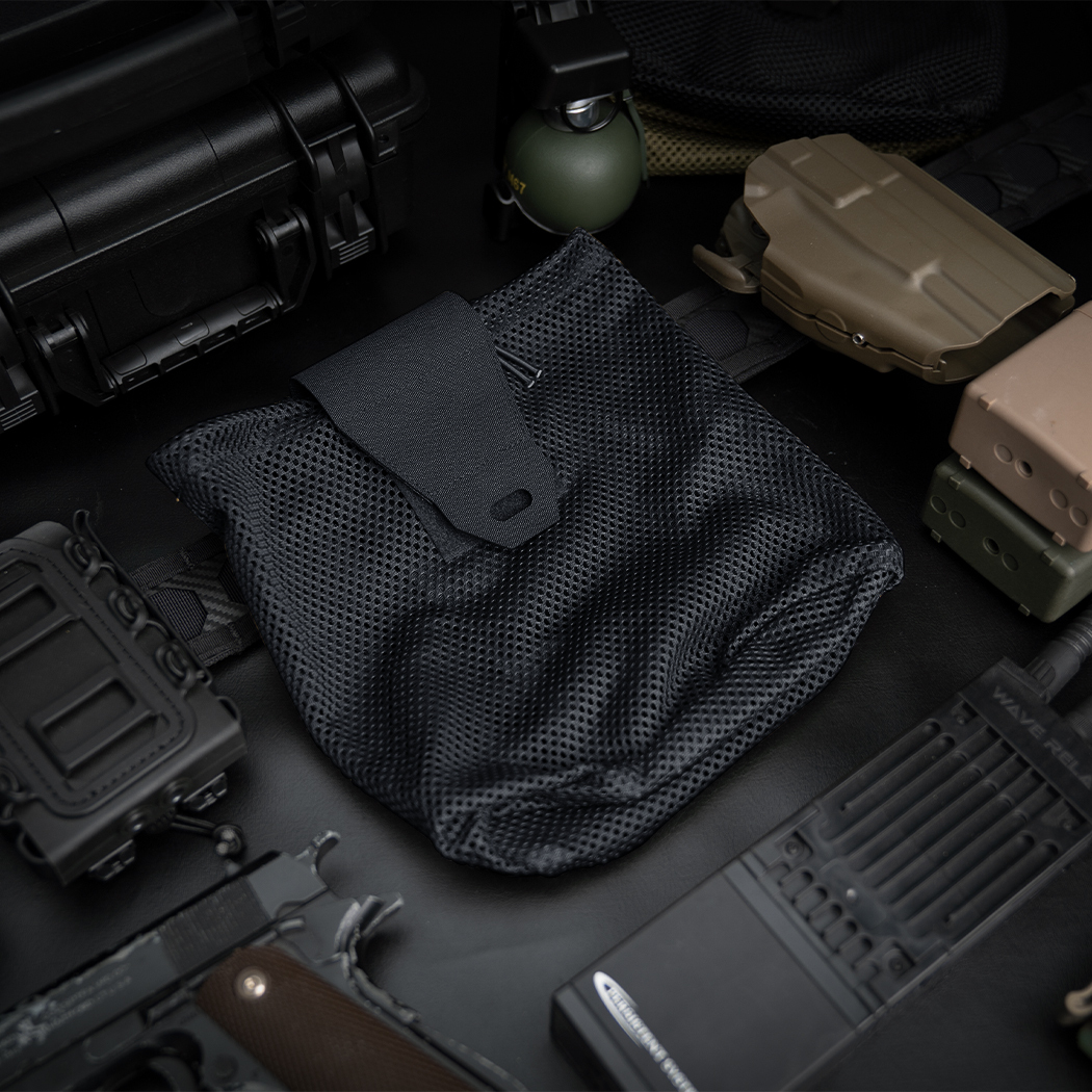 IDOGEAR Tactical MOLLE Mesh Dump Pouch Drop Pouch Foldable Mag Recycling Holder 3595