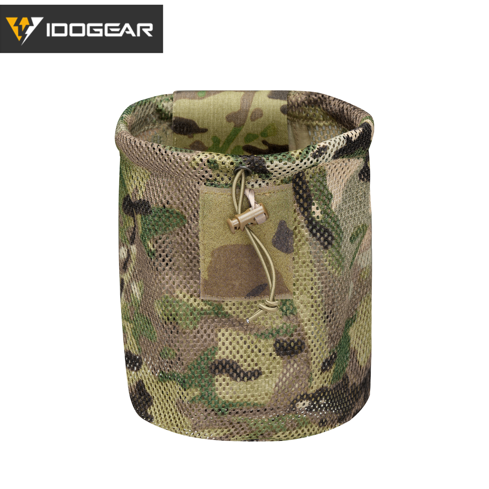 IDOGEAR Roll-Up Mesh Dump Pouch Foldable MOLLE Utility Pouch Drawstring Closure Lightweight 3595