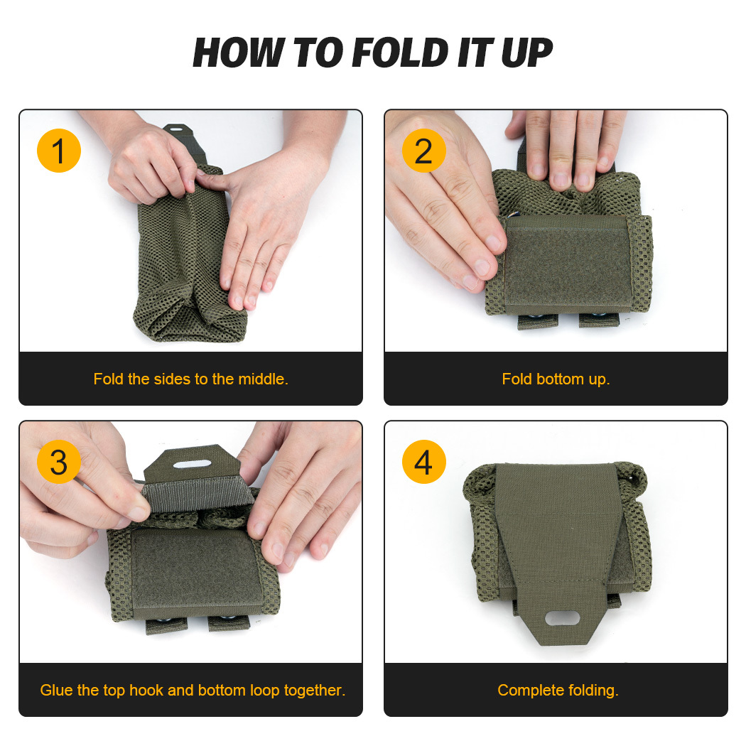 IDOGEAR Tactical MOLLE Roll-Up Mag Mesh Dump Pouch Recycling Tool pouch 3595