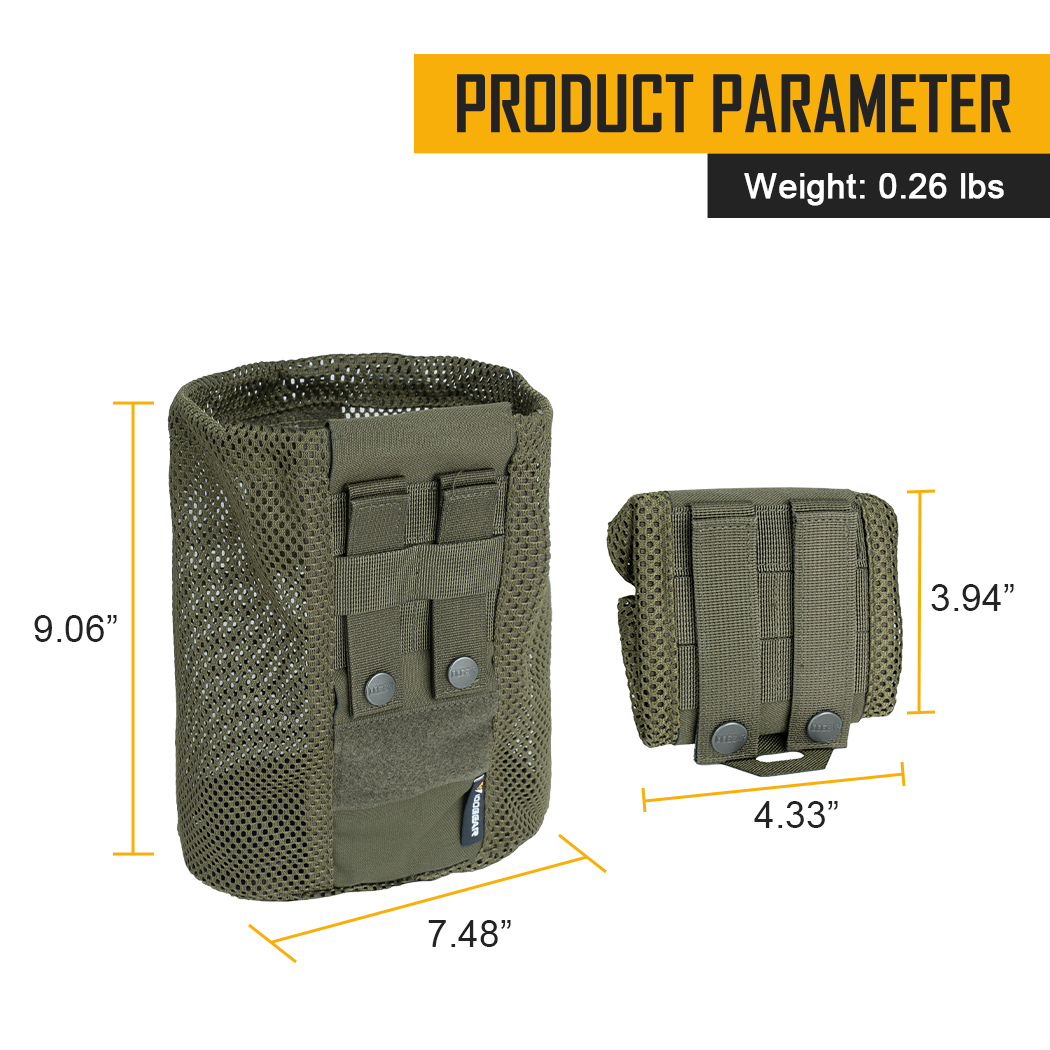 IDOGEAR Tactical MOLLE Roll-Up Mag Mesh Dump Pouch Recycling Tool pouch 3595