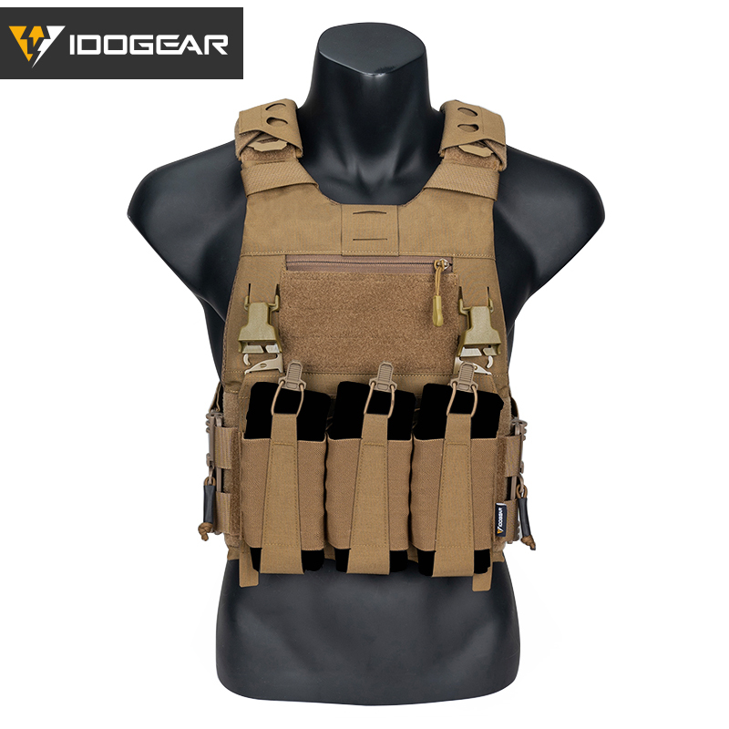 Tactical 3.0 FCSK Vest with 556 Triple Mag Pouch,Shoulder Cover,Tactical Zipper Adapter and Zip-on Panel Vest Set 3320-5Pack