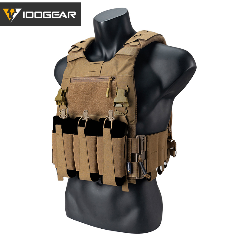 Tactical 3.0 FCSK Vest with 556 Triple Mag Pouch,Shoulder Cover,Tactical Zipper Adapter and Zip-on Panel Vest Set 3320-5Pack