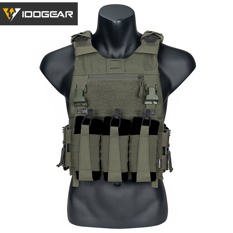 Tactical 3.0 FCSK Vest with 556 Triple Mag Pouch,Shoulder Cover,Tactical Zipper Adapter and Zip-on Panel Vest Set 3320-5Pack