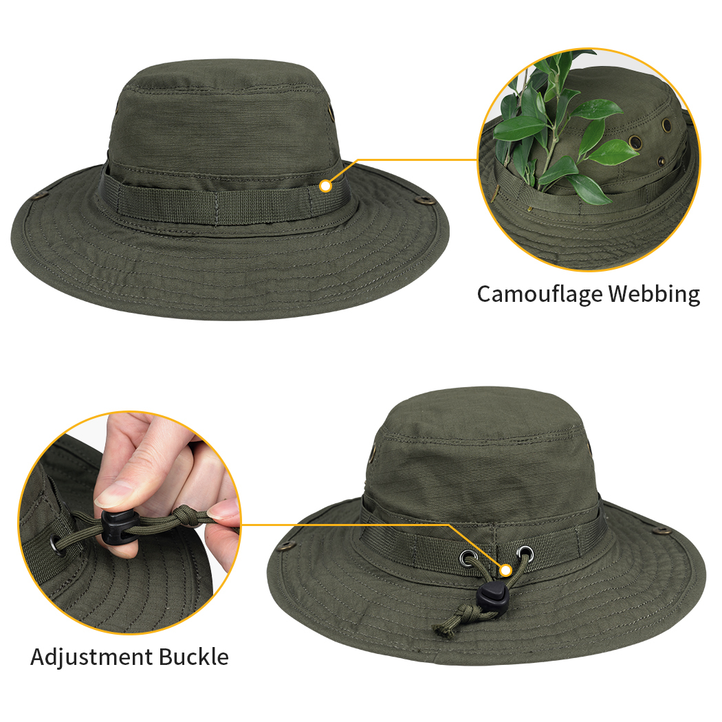 IDOGEAR Wide Brim Boonie Hat with Adjustable Loops Buckle 3620