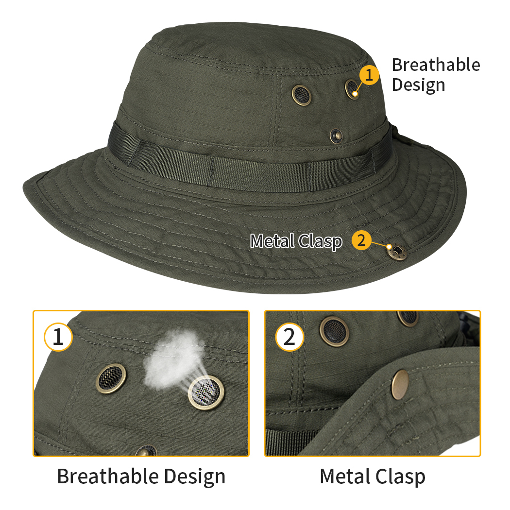 IDOGEAR Wide Brim Boonie Hat with Adjustable Loops Buckle 3620