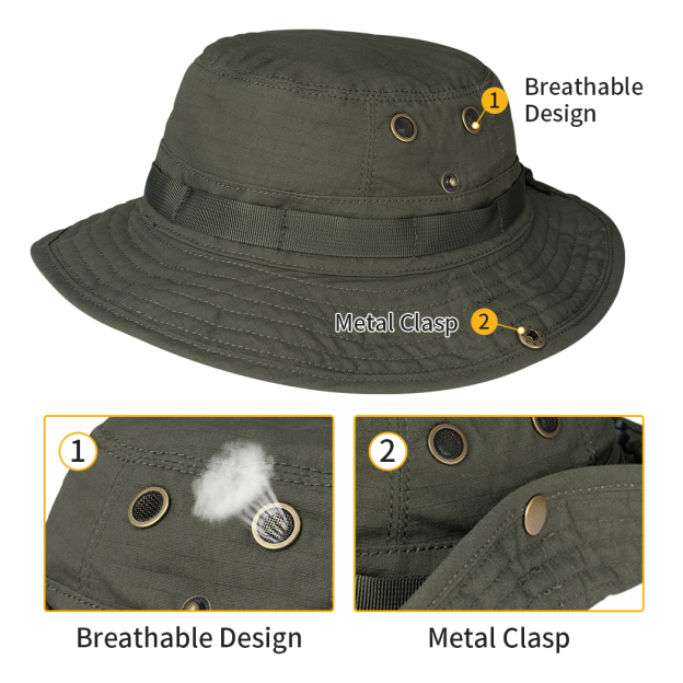 IDOGEAR Wide Brim Boonie Hat with Adjustable Loops Buckle 3620