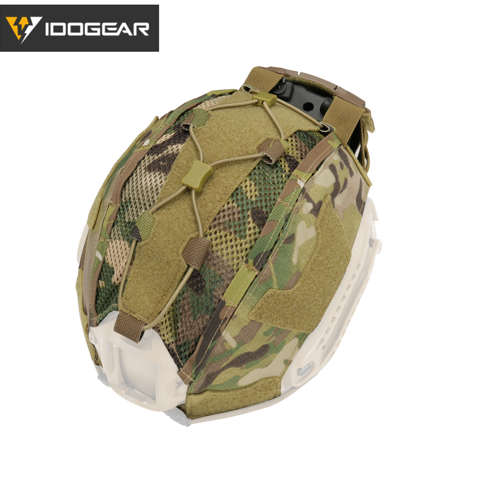 IDOGEAR Helmet Cover with Battery Pouch Adjustable Helmet Skin Hook & Loop 3812