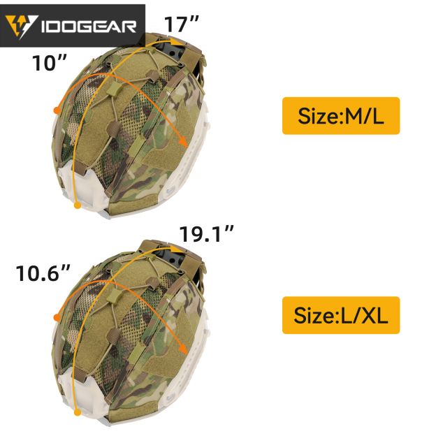 IDOGEAR Helmet Cover with Battery Pouch Adjustable Helmet Skin Hook & Loop 3812