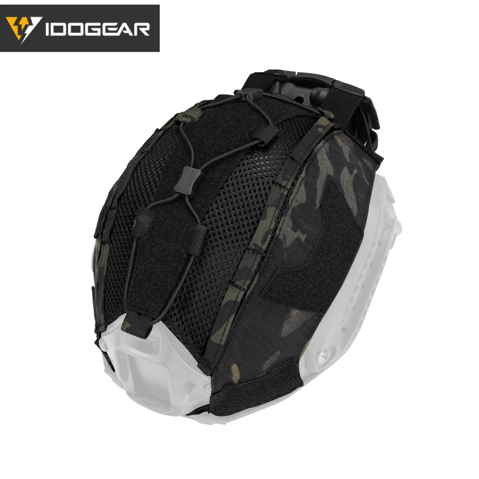 IDOGEAR Helmet Cover with Battery Pouch Adjustable Helmet Skin Hook & Loop 3812