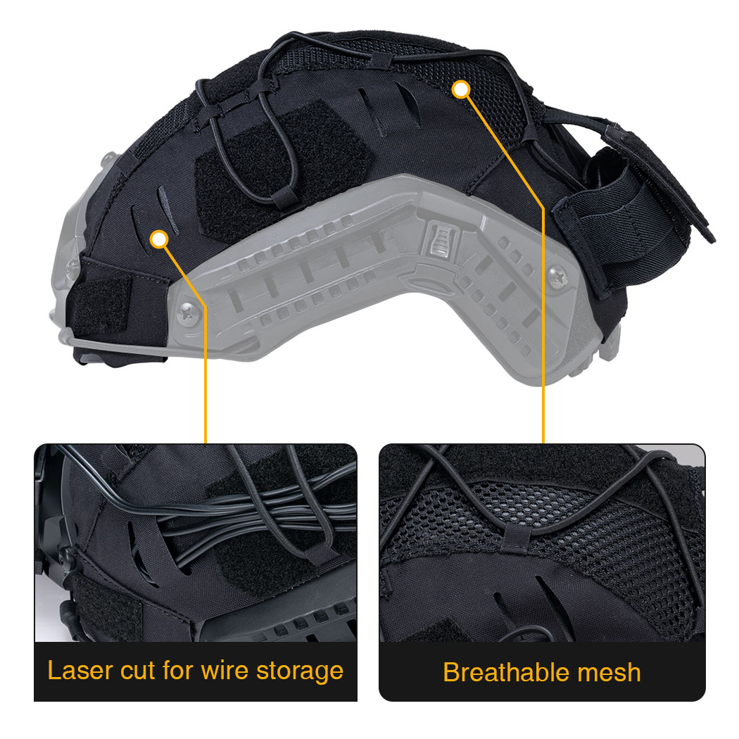 IDOGEAR Tactical Helmet Cover For Fast Helmet with NVG Battery Pouch M/L Size Fast Helmet Cloth 3813