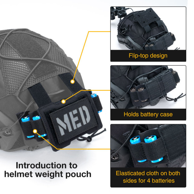 IDOGEAR Tactical Helmet Cover For Fast Helmet with NVG Battery Pouch M/L Size Fast Helmet Cloth 3813