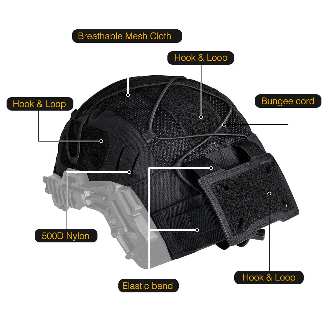 IDOGEAR Tactical Helmet Cover For Wendy Helmet with NVG Battery Pouch M/L Size High-quality 3814