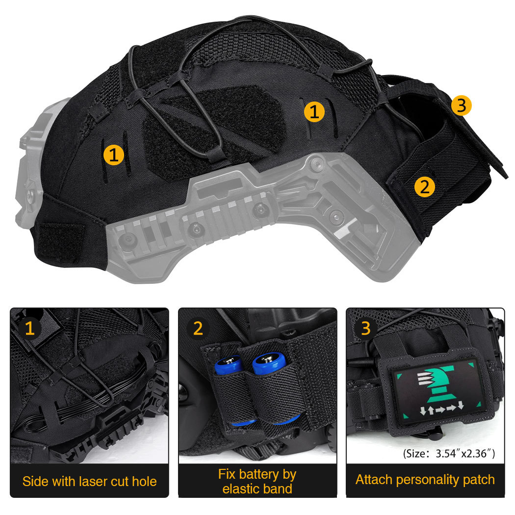 IDOGEAR Tactical Helmet Cover For Wendy Helmet with NVG Battery Pouch M/L Size High-quality 3814