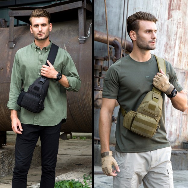 IDOGEAR Tactical USB Shoulder Bag Sling Pack Chest Bag Crossbody Sport Daypack 