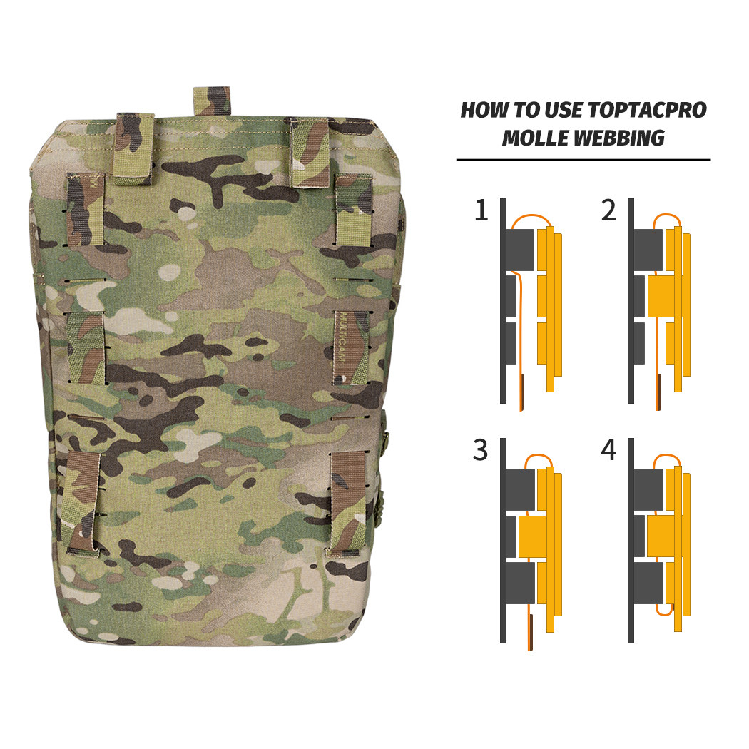 TOPTACPRO Tactical MOLLE Hydration Pack for 2L Hydration Water Bladder 8505