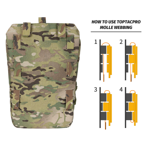 TOPTACPRO Tactical MOLLE Hydration Pack for 2L Hydration Water Bladder 8505