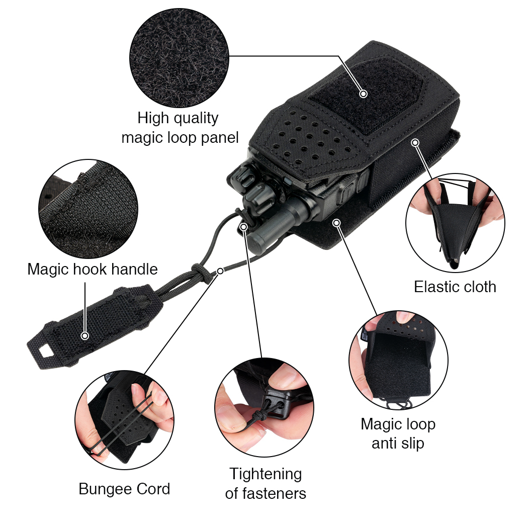 TOPTACPRO Tactical Radio Pouch Walkie Talkies Military Outdoor Lightweight Molle Pouch 8524