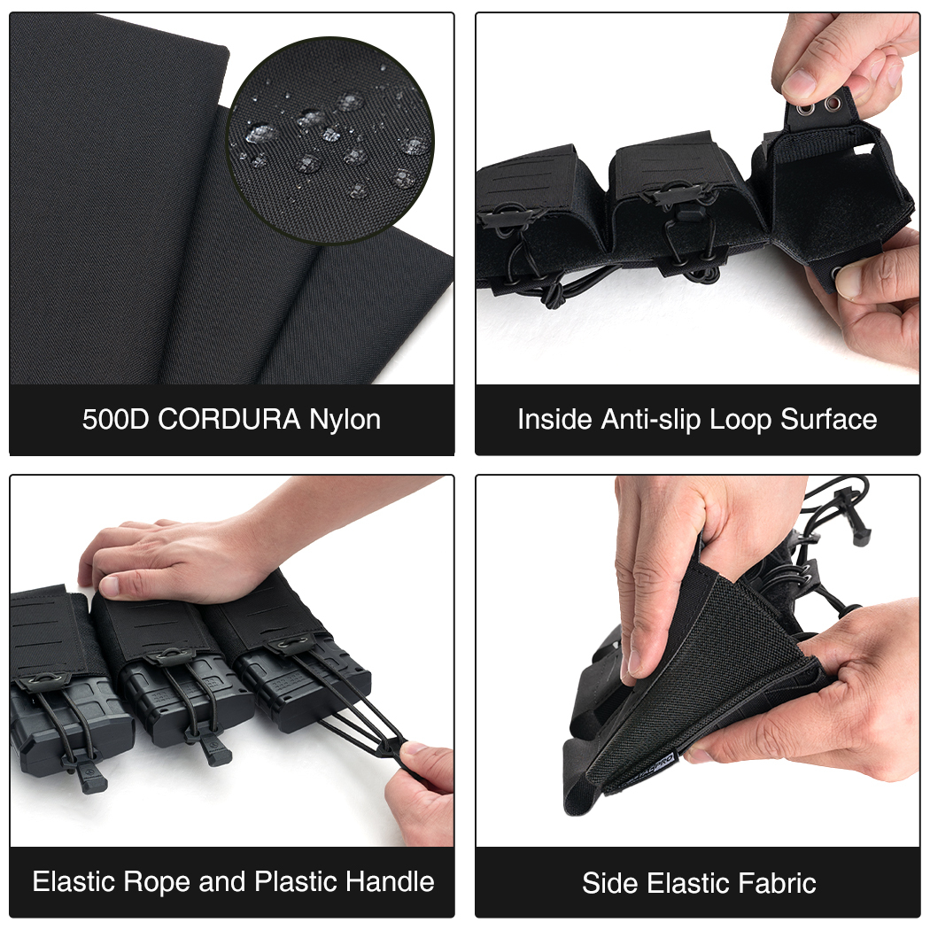 TOPTACPRO Tactical Triple Mag Pouch for 556 Mag MOLLE Pouch Carrier Holder 8528