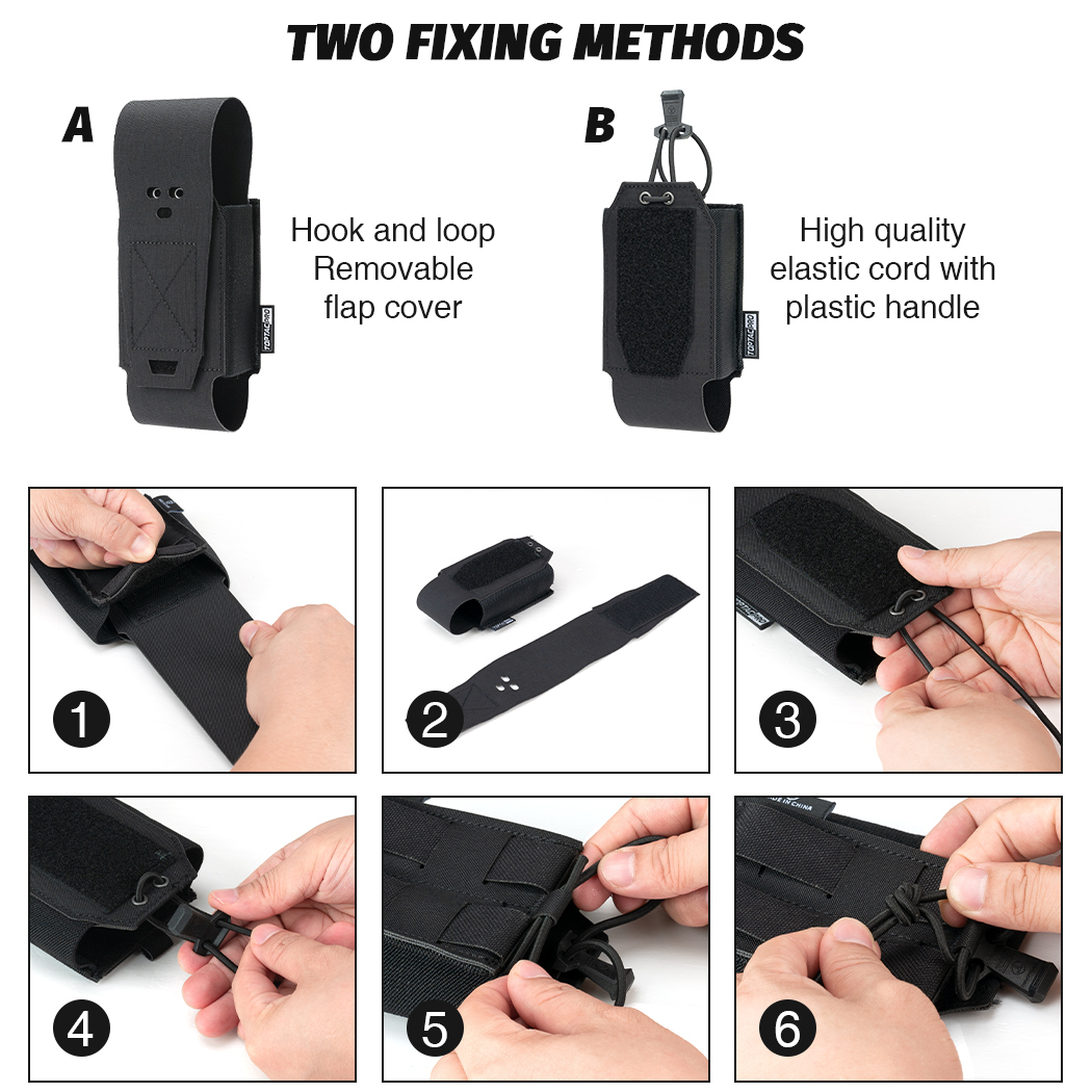 TOPTACPRO Tactical Double Mag Pouch Removable MOLLE 556 Multi-function Pouch Mag Pouch for 5.56/5.45 Mag 8530