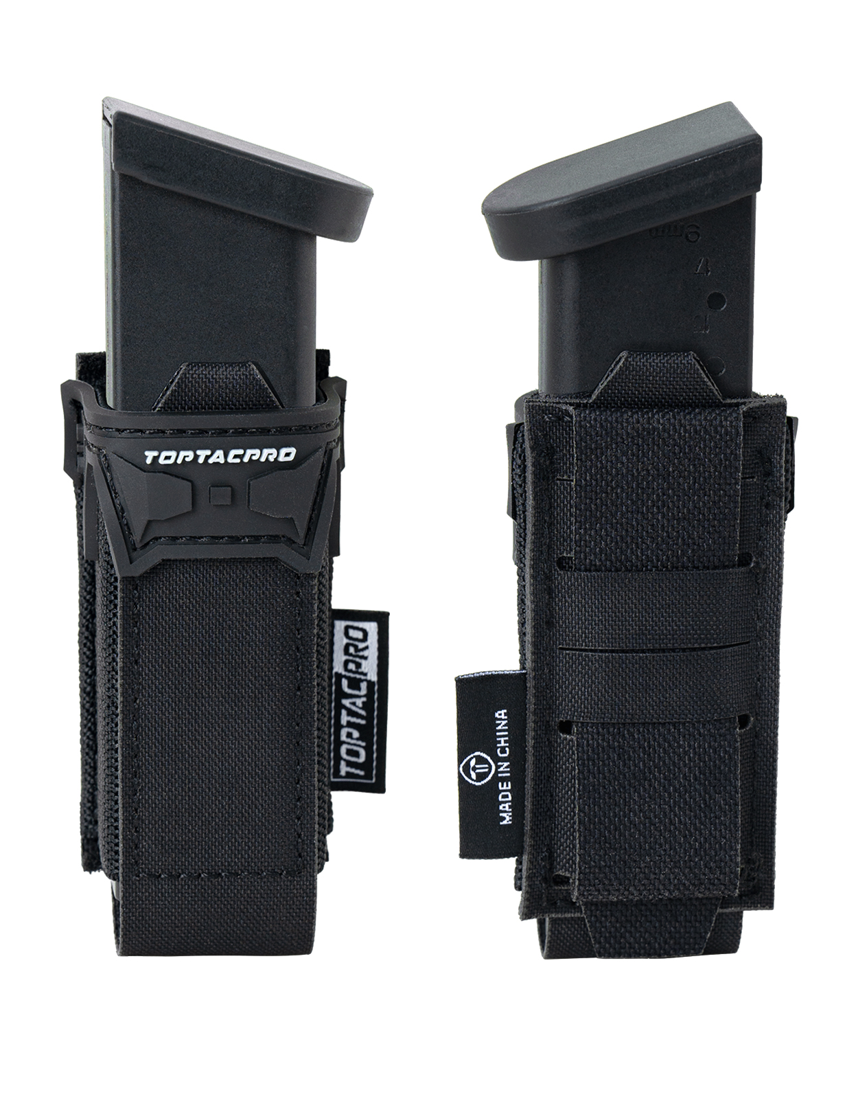 TOPTACPRO Tactical Pouch 9MM Single Mag Holder Cordura LSR MOLLE Strap  8536