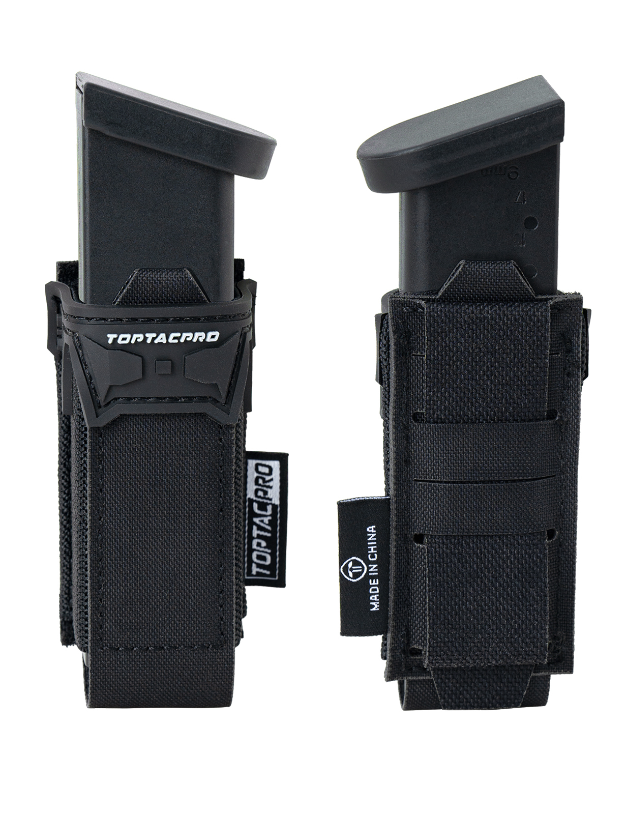 TOPTACPRO Tactical Pouch 9MM Single Mag Holder Cordura LSR MOLLE Strap 8536