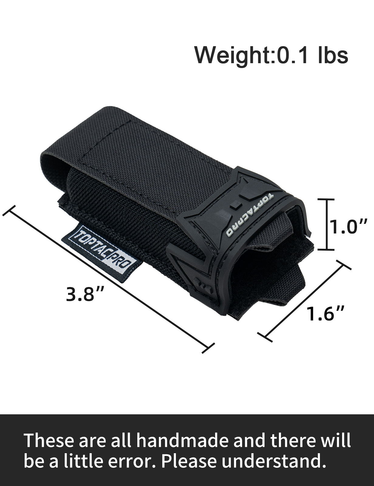 TOPTACPRO Tactical Pouch 9MM Single Mag Holder Cordura LSR MOLLE Strap 8536