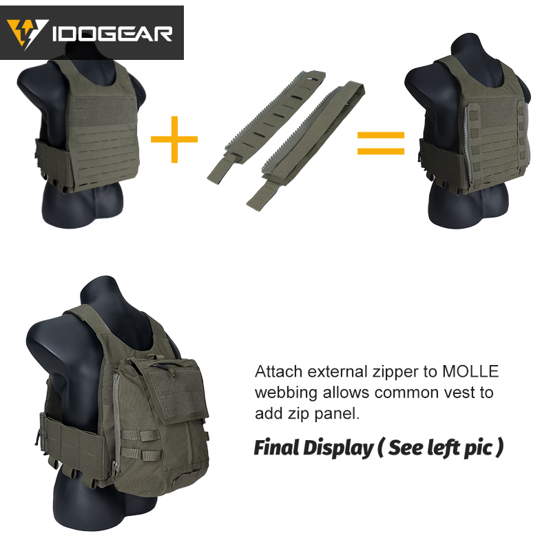 IDOGEAR Tactical Zipper Adapter Dedicated zipper vest connection Tactical gear accessories 3950
