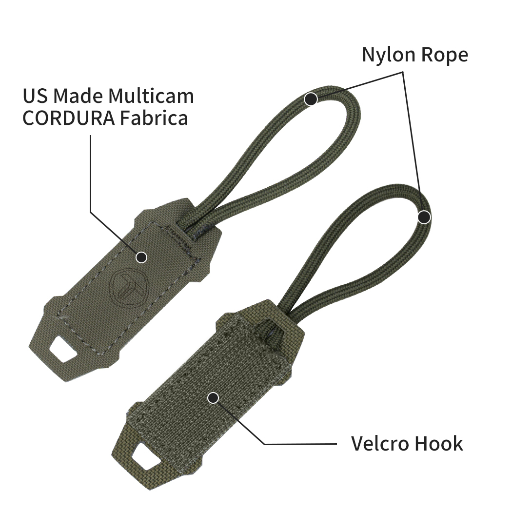 TOPTACPRO Tactical Hook Handle Zipper Handle 2PCS Zipper Pull Drawstring Head 8904