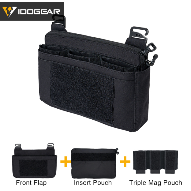 IDOGEAR Tactical DOPE Pouch Set 556 Triple Mag Pouch+Front Flap+Insert Pouch 