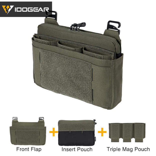 IDOGEAR Tactical DOPE Pouch Set 556 Triple Mag Pouch+Front Flap+Insert Pouch 