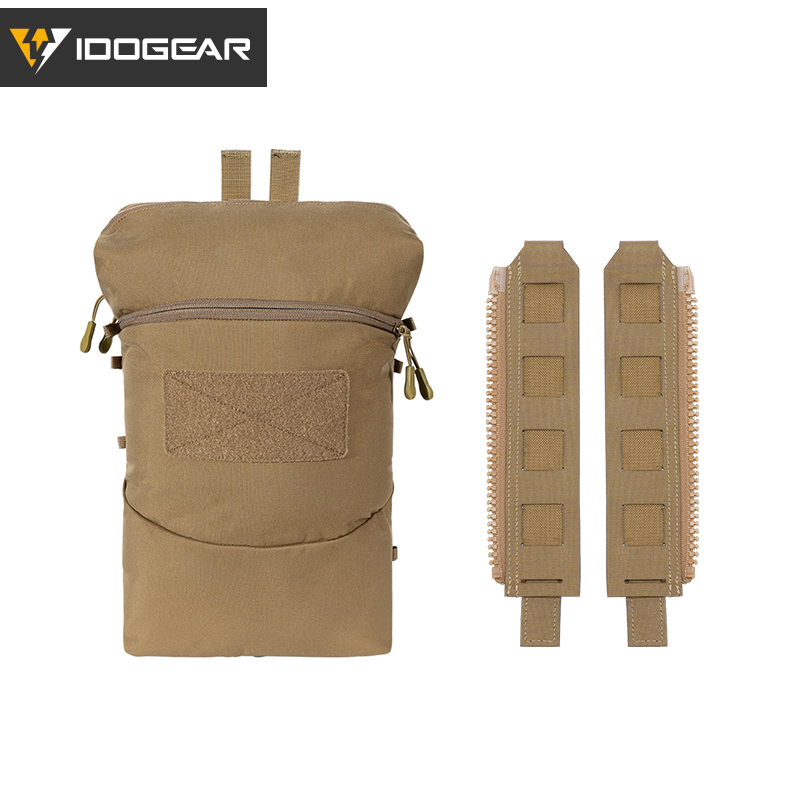 IDOGEAR Tactical 2L Hydration Bag Plus Ziper Adapter Set for MOLLE FCSK3.0 Vest Tactical Gear Set 35121-2Pack