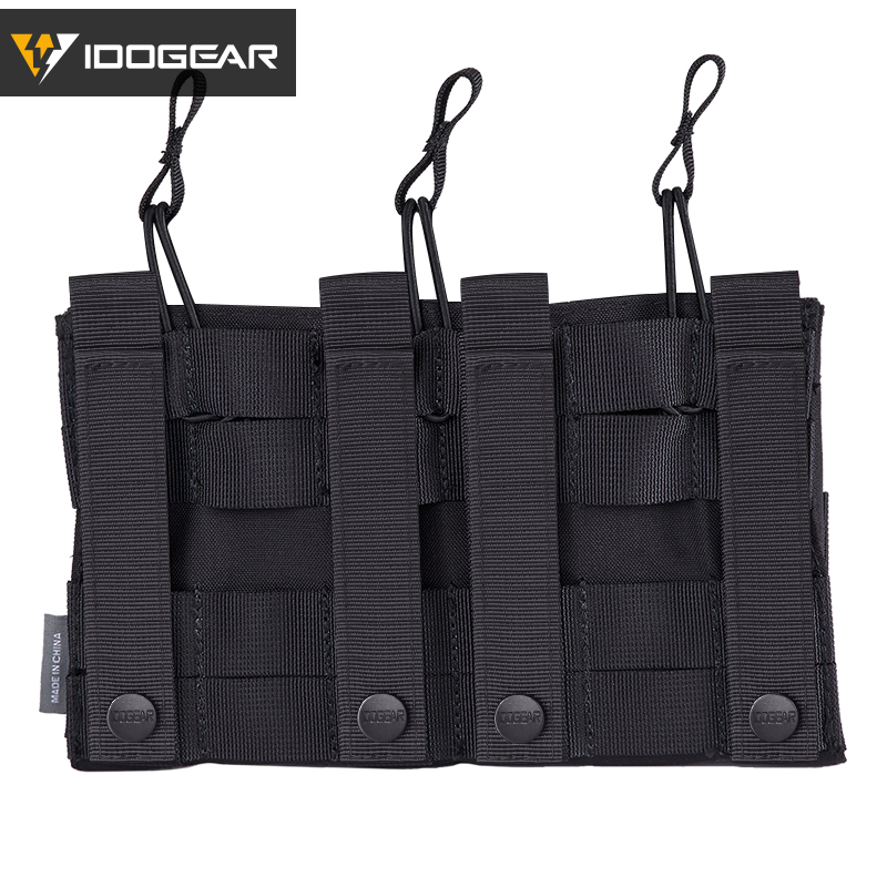 IDOGEAR Triple Mag Pouch Open Top 5.56mm Magazine Pouch Fit for M4 M16 AR-15 Tactical Molle Mag Carrier 500D Nylon Hunting Gear 3526-IDOGEAR INDUSTRIAL