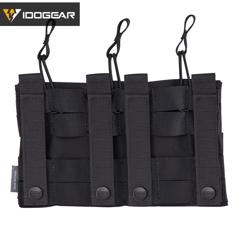 IDOGEAR Triple Mag Pouch Open Top 5.56mm Magazine Pouch Fit for M4 M16 AR-15 Tactical Molle Mag Carrier 500D Nylon Hunting Gear 3526-IDOGEAR INDUSTRIAL