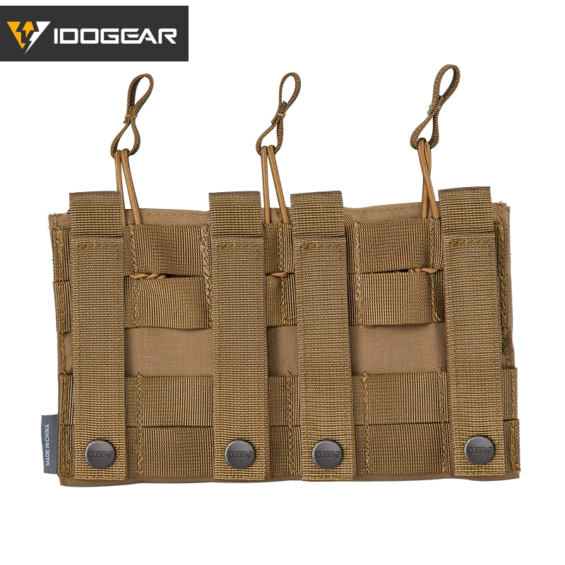 IDOGEAR Triple Mag Pouch Open Top 5.56mm Magazine Pouch Fit for M4 M16 AR-15 Tactical Molle Mag Carrier 500D Nylon Hunting Gear 3526-IDOGEAR INDUSTRIAL