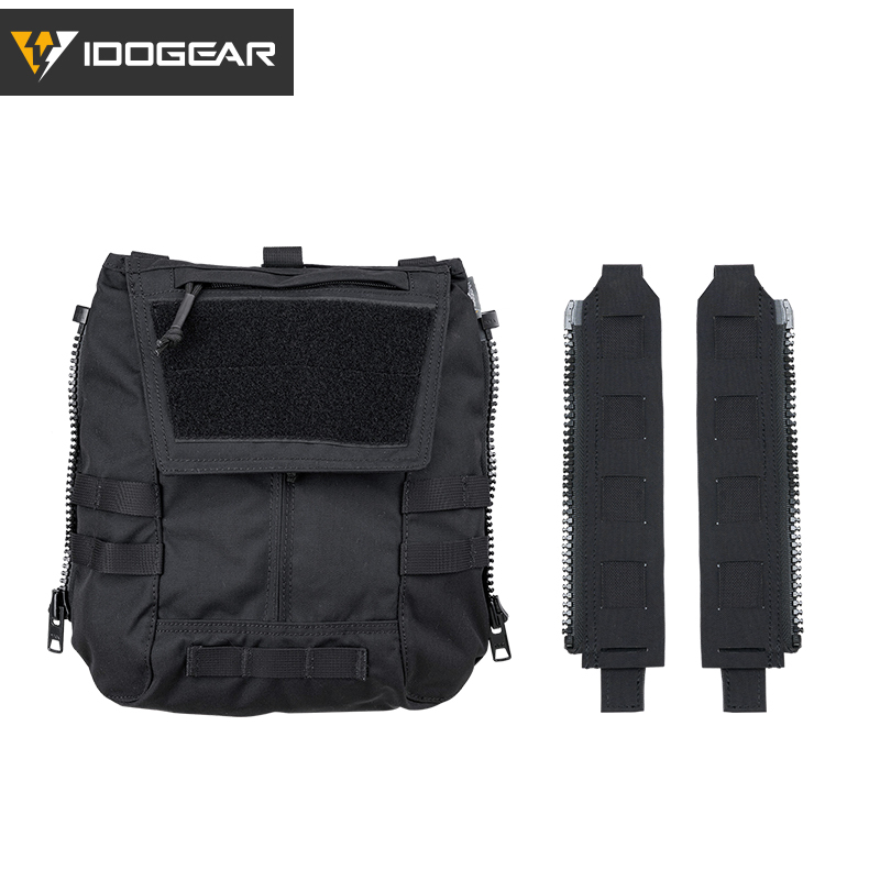 IDOGEAR Tactical Zip-on Panel Pouch with Tactical Zipper Adapter Vest Connection 3950-2Pack