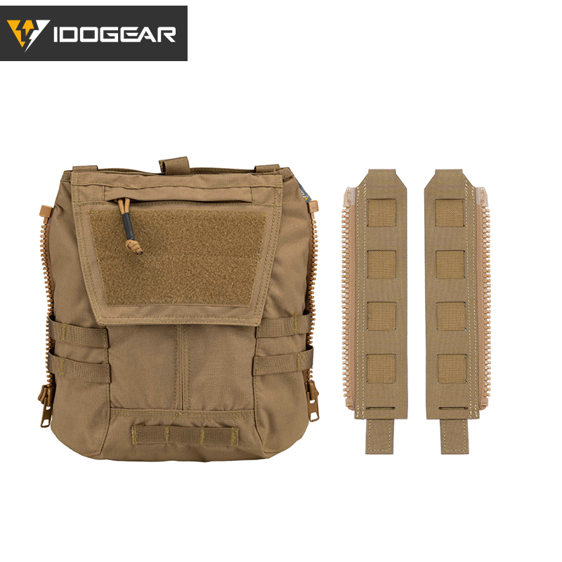 IDOGEAR Tactical Zip-on Panel Pouch with Tactical Zipper Adapter Vest Connection 3950-2Pack