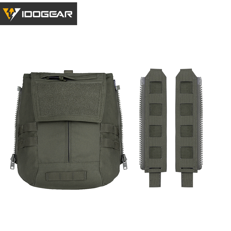 IDOGEAR Tactical Zip-on Panel Pouch with Tactical Zipper Adapter Vest Connection 3950-2Pack