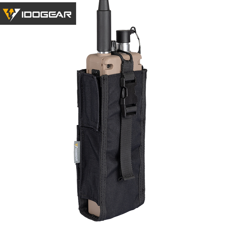 IDOGEAR Tactical Radio Pouch for Walkie Talkies PRC 148/152 Molle Radio Holder 500D Nylon 3553