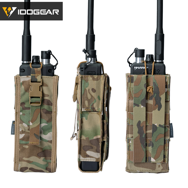 IDOGEAR Tactical Radio Pouch for Walkie Talkies PRC 148/152 Molle Radio Holder 500D Nylon 3553