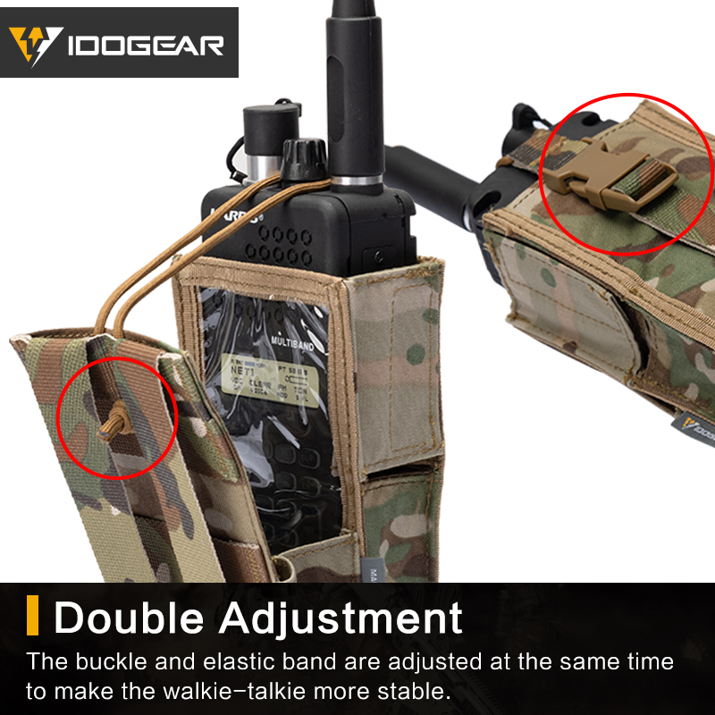 IDOGEAR Tactical Radio Pouch for Walkie Talkies PRC 148/152 Molle Radio Holder 500D Nylon 3553