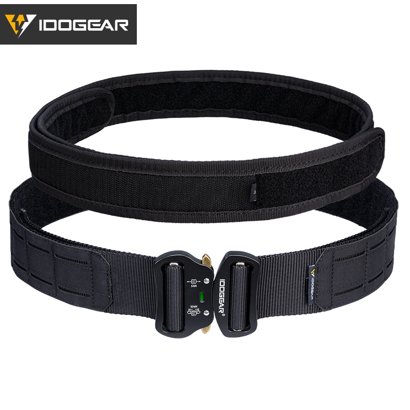 IDOGEAR 2 Inch Tactical Belt Quick Release Metal Buckle Laser MOLLE Mens Belts Camo 3415
