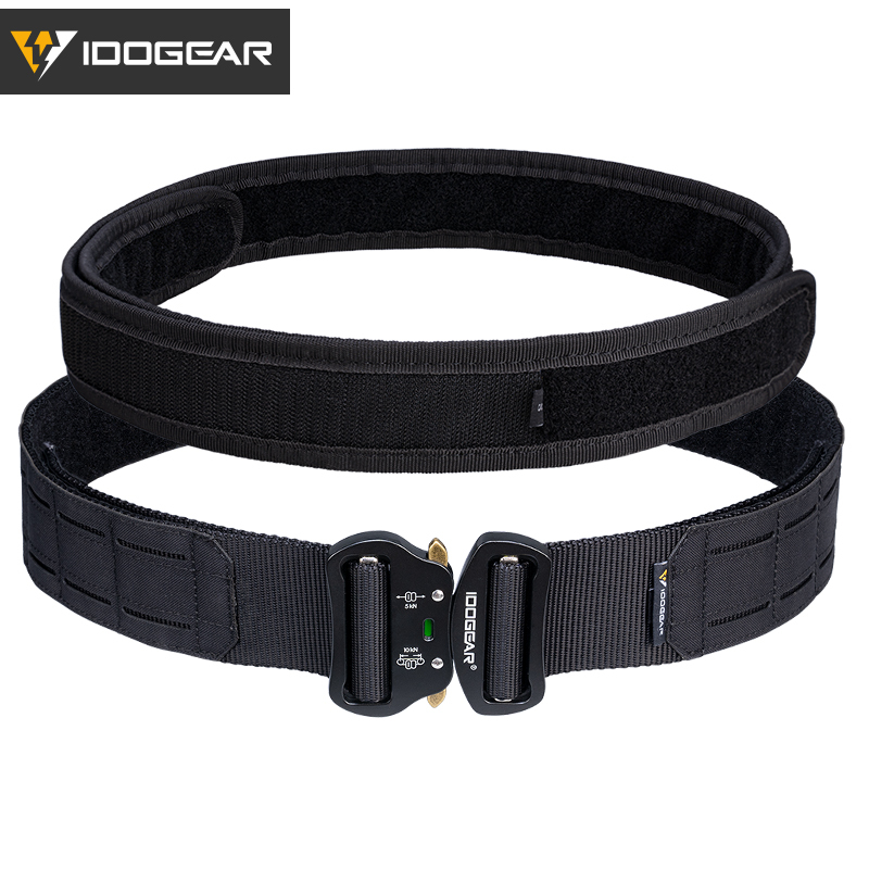 IDOGEAR 2 Inch Tactical Belt Quick Release Metal Buckle Laser MOLLE Mens Belts Camo 3415