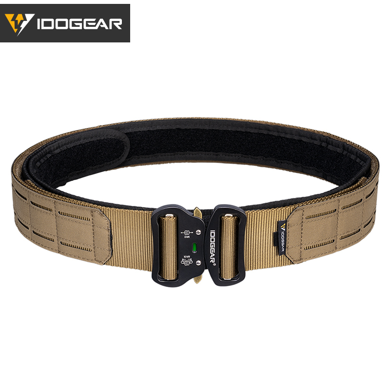 IDOGEAR 2 Inch Tactical Belt Quick Release Metal Buckle Laser MOLLE Mens Belts Camo 3415