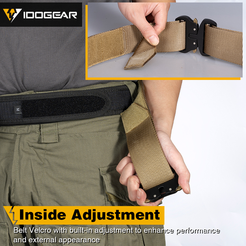 IDOGEAR 2 Inch Tactical Belt Quick Release Metal Buckle Laser MOLLE Mens Belts Camo 3415