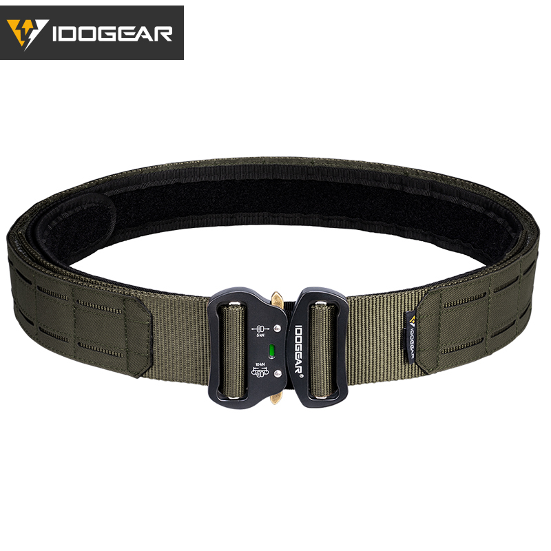 IDOGEAR 2 Inch Tactical Belt Quick Release Metal Buckle Laser MOLLE Mens Belts Camo 3415