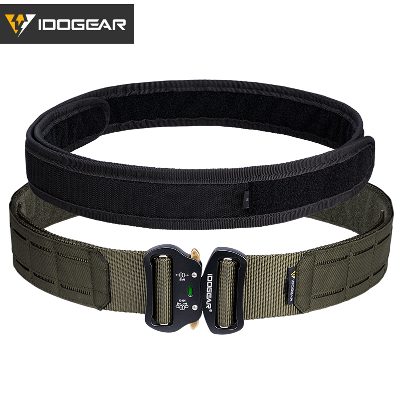 IDOGEAR 2 Inch Tactical Belt Quick Release Metal Buckle Laser MOLLE Mens Belts Camo 3415