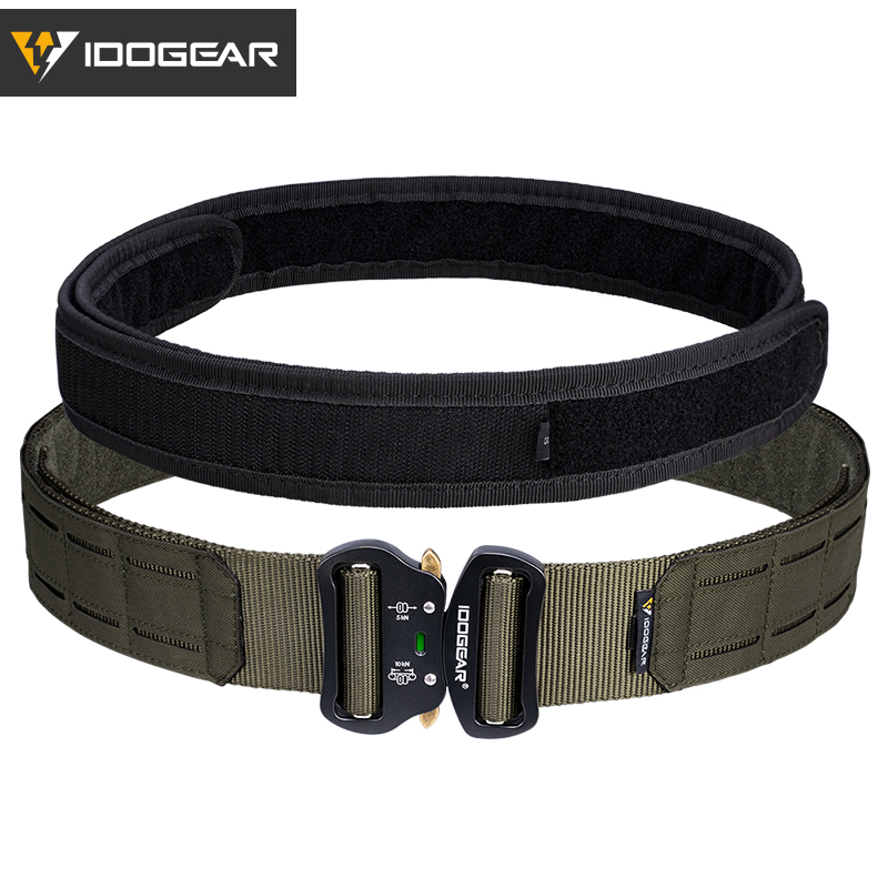 IDOGEAR 2 Inch Tactical Belt Quick Release Metal Buckle Laser MOLLE Mens Belts Camo 3415