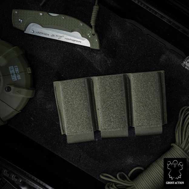 Ghost Action Triple Mag Pouch Hook & Loop DOPE Pouch Elastic Retention Magazine Pouch GA6506