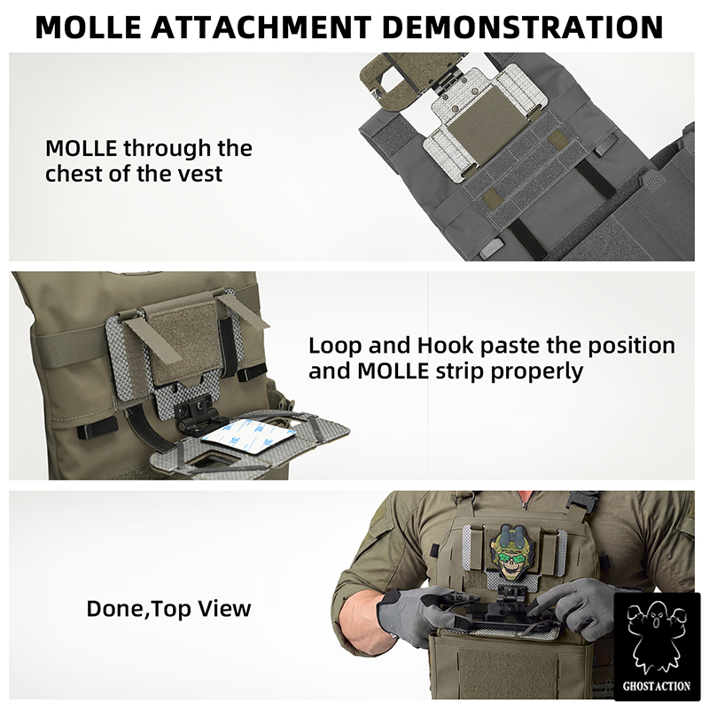 Ghost Action Navigation Panel SS Style Foldable Phone Holder Lightweight MOLLE Mount GA6905