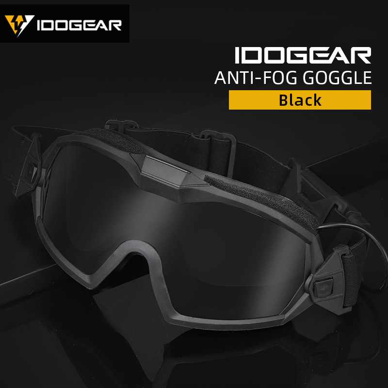 IDOGEAR Tactical Fan Goggle Adjustable Regulator Glasses Set Anti-fog Paintball 6905